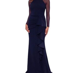 Elegant Navy Evening Gown